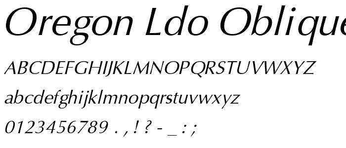 Oregon LDO Oblique font